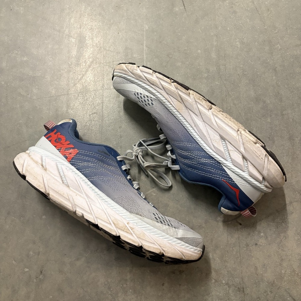 Hoka One One Clifton 6 Womens Size 8 D Blue Gray Lace Running Shoes 1102873 PAMB - Picture 1 of 7